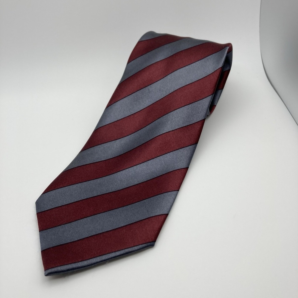 Classic Red & Grey Diagonal Stripe Pattern‎ Luca Franzini Silk Necktie